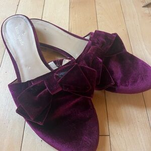 Kate spade velvet bow mule, size 9.5